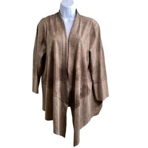 Alika Made In Italy Brown Open Front Kimono Cardigan One Size Lagenlook Boho